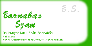 barnabas szam business card